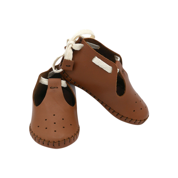 Eaglet Leather Moccasin soft sole Baby Boots in tan with laces