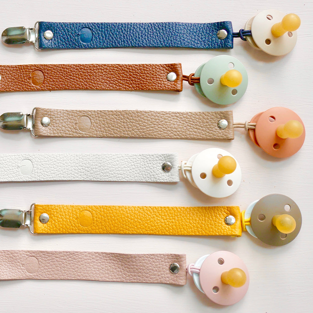 Leather Dummy Clip Each Peach Baby
