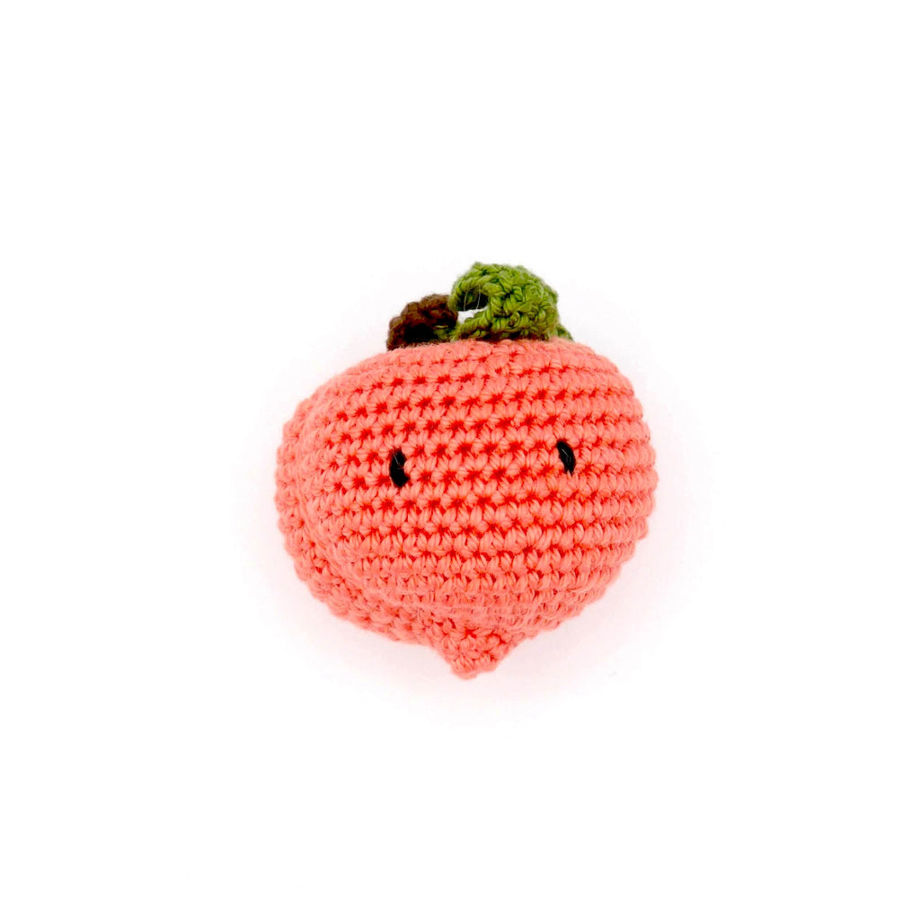 Organic crochet peach toy amigurumi
