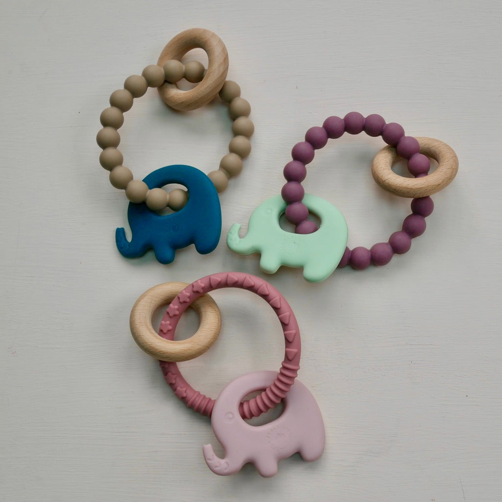 Elephant Silicone Wood Teether