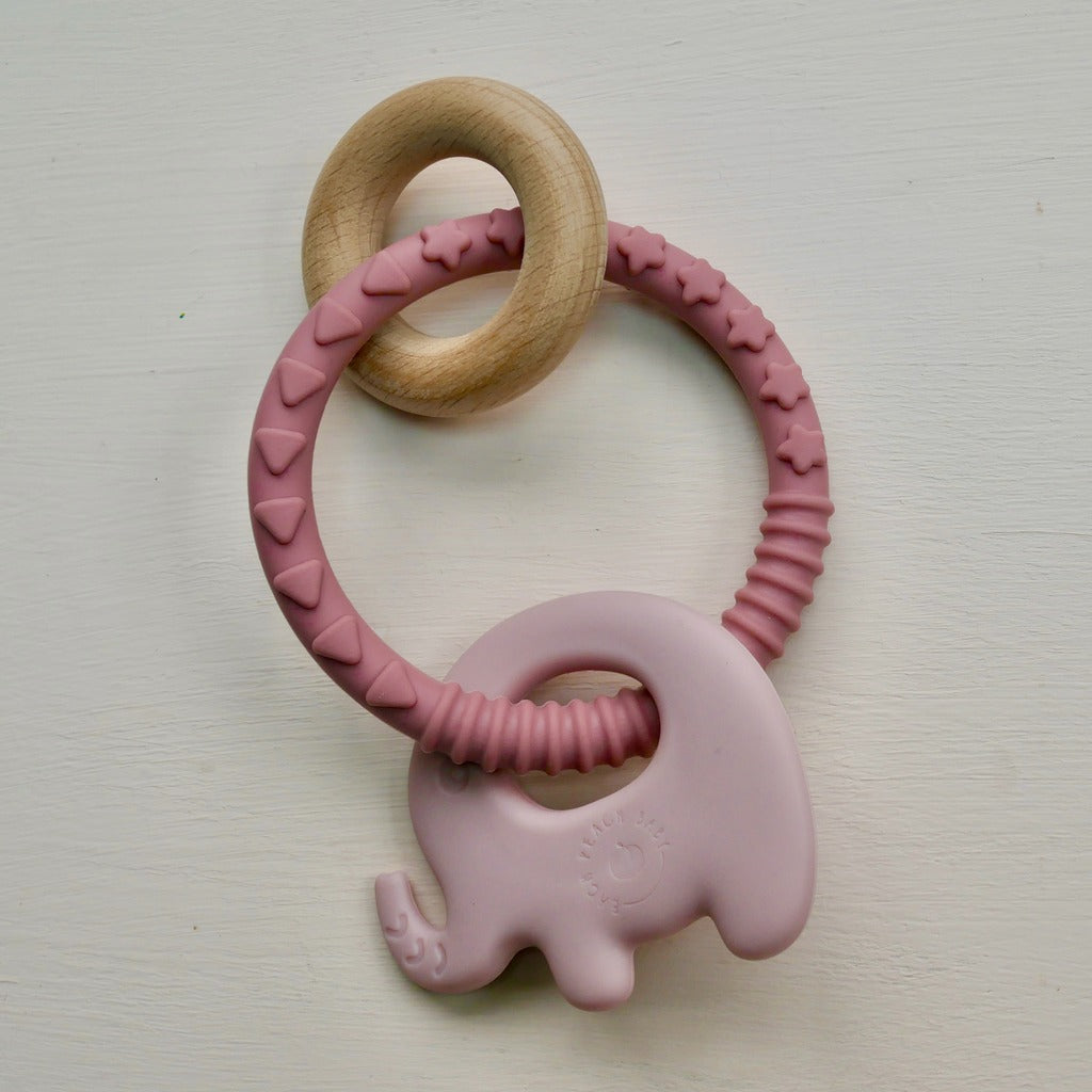 Elephant Silicone Wood Teether