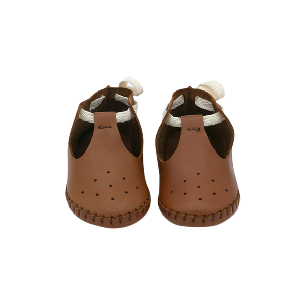 Eaglet Leather Moccasin soft sole Baby Boots in tan with laces