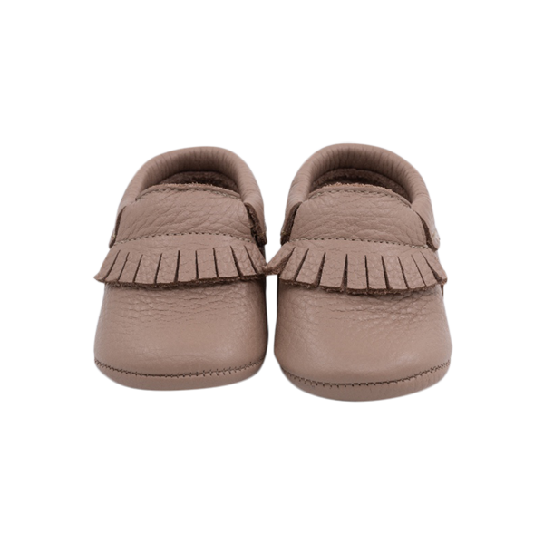 Fawn soft sole leather baby shoes in brown