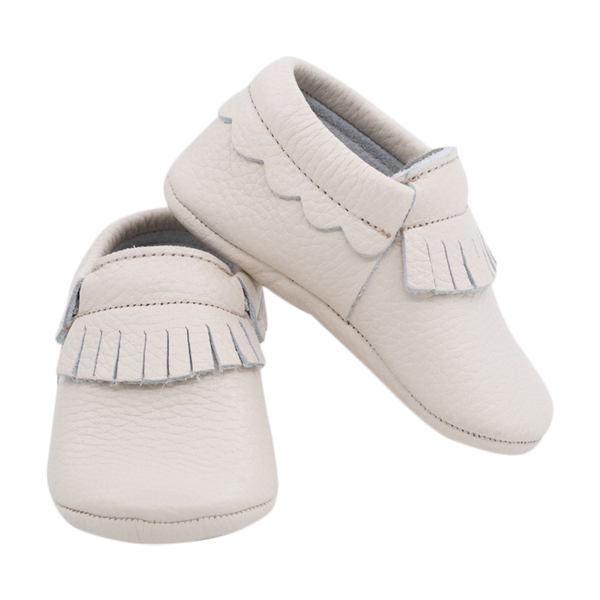 Fawn soft sole leather baby shoes in ivory 