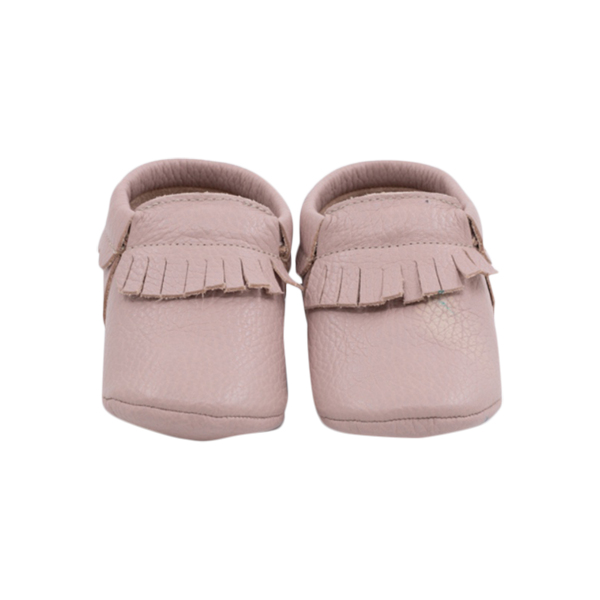 Fawn soft sole leather baby shoes in pink