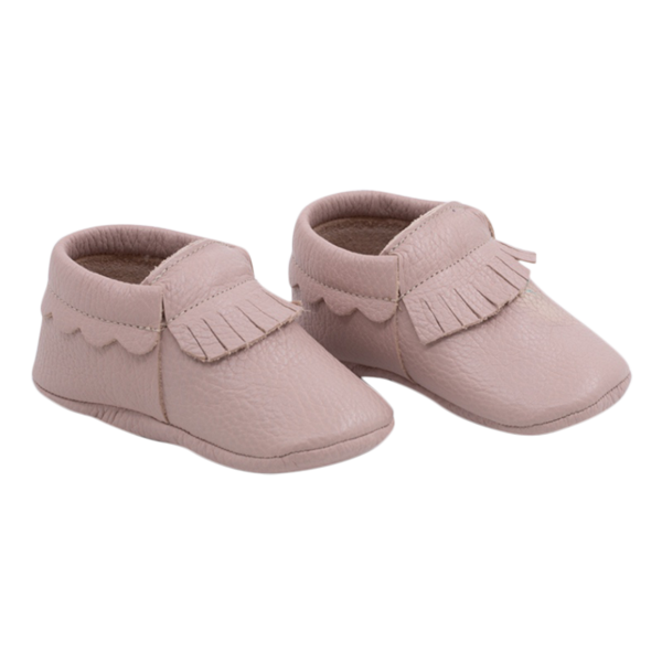 Fawn soft sole leather baby shoes in pink
