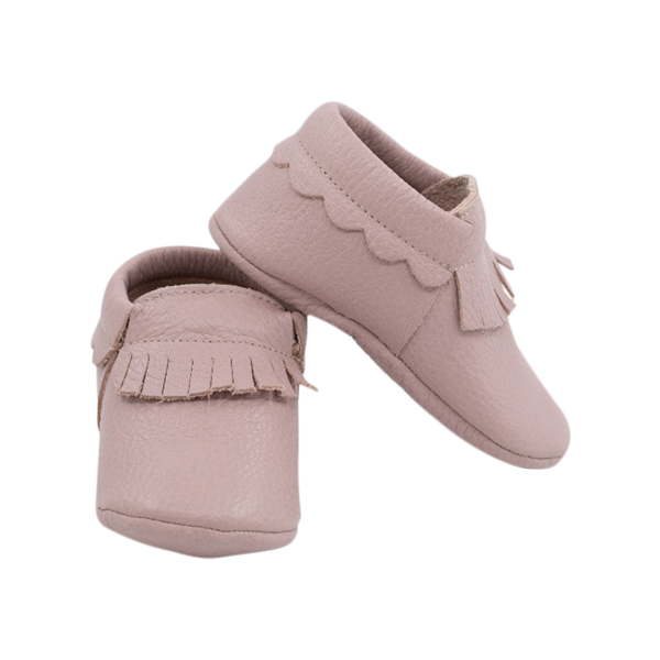 Fawn soft sole leather baby shoes in pink